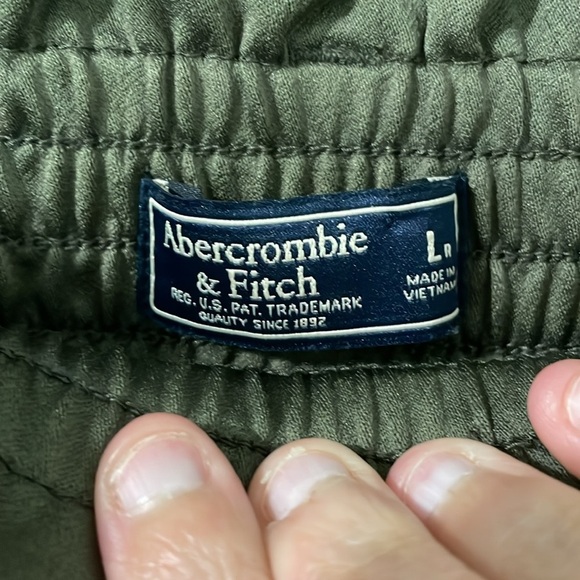 Abercrombie & Fitch Olive Dressy Trouser Joggers High Rise Elastic Band Sz Large - Picture 3 of 8